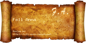 Fell Anna névjegykártya